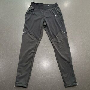 Nike Dri Fit Shield Running Tights Black Womens Size S Reflective